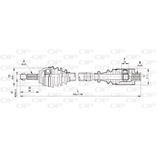 Hnací hriadeľ OPEN PARTS DRS6113.00