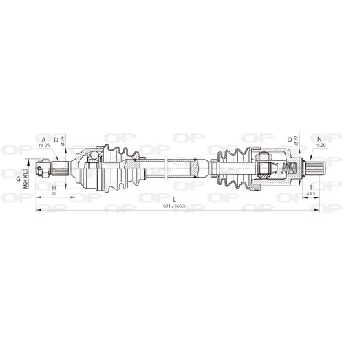 Hnací hriadeľ OPEN PARTS DRS6368.00