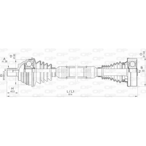 Hnací hriadeľ OPEN PARTS DRS6419.00