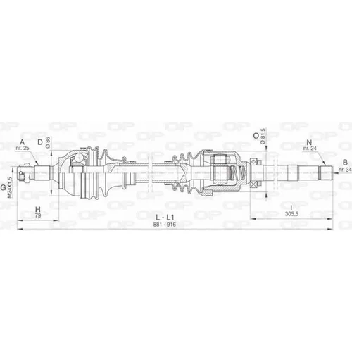 Hnací hriadeľ OPEN PARTS DRS6439.00