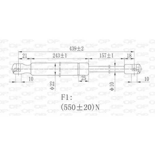 Pneumatická pružina, Batožinový/nákladný priestor OPEN PARTS GSR6094.00 - obr. 1