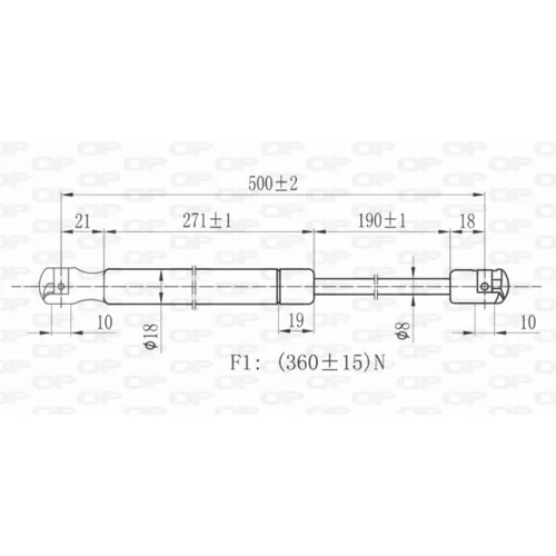 Pneumatická pružina, Batožinový/nákladný priestor OPEN PARTS GSR6128.00 - obr. 1