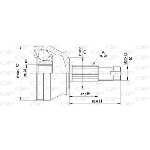 Sada kĺbov hnacieho hriadeľa OPEN PARTS CVJ5014.10