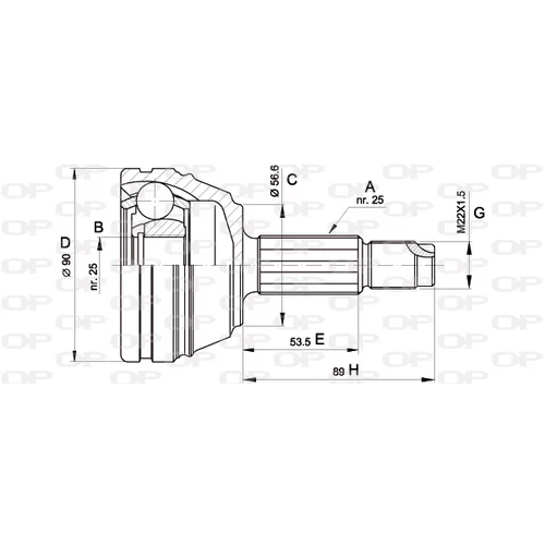 Sada kĺbov hnacieho hriadeľa OPEN PARTS CVJ5198.10