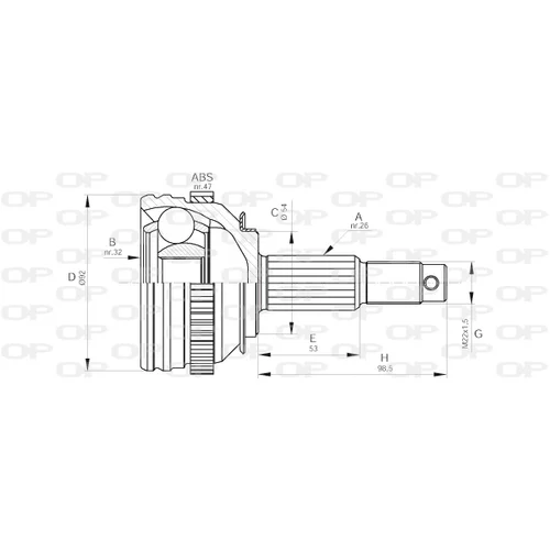 Sada kĺbov hnacieho hriadeľa OPEN PARTS CVJ5447.10