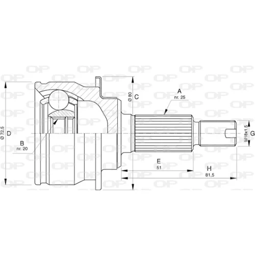 Sada kĺbov hnacieho hriadeľa OPEN PARTS CVJ5748.10