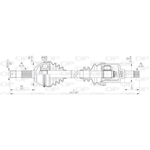 Hnací hriadeľ OPEN PARTS DRS6174.00