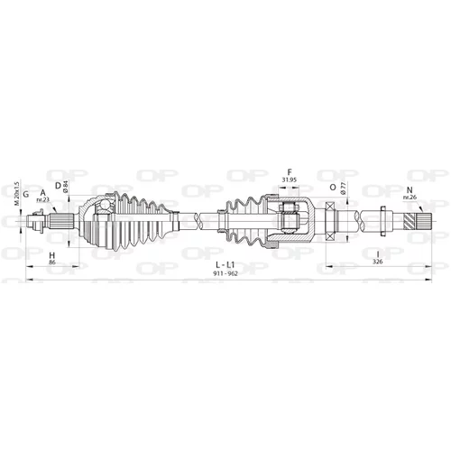 Hnací hriadeľ OPEN PARTS DRS6401.00