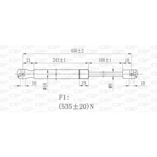 Pneumatická pružina, Batožinový/nákladný priestor OPEN PARTS GSR6006.00 - obr. 1