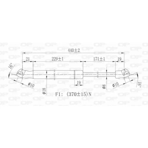 Pneumatická pružina, Batožinový/nákladný priestor OPEN PARTS GSR6035.00 - obr. 1