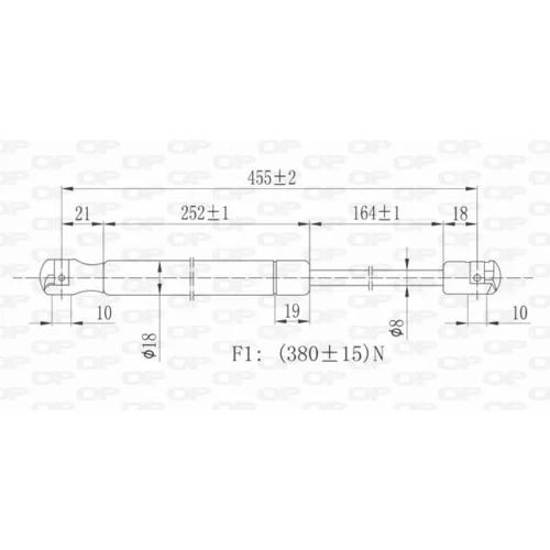 Pneumatická pružina, Batožinový/nákladný priestor OPEN PARTS GSR6123.00 - obr. 1