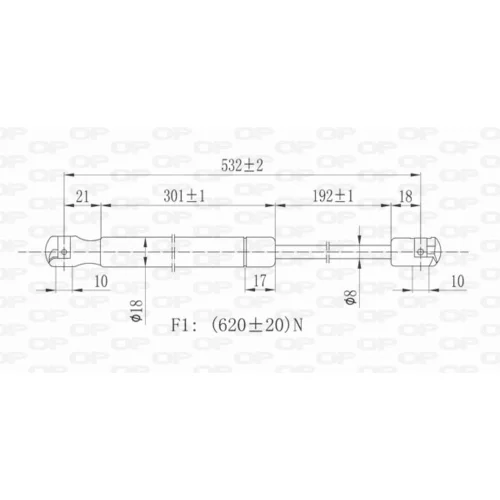 Pneumatická pružina, Batožinový/nákladný priestor OPEN PARTS GSR6142.00 - obr. 1