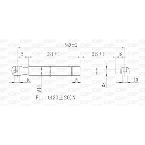 Pneumatická pružina, Batožinový/nákladný priestor OPEN PARTS GSR6193.00 - obr. 1