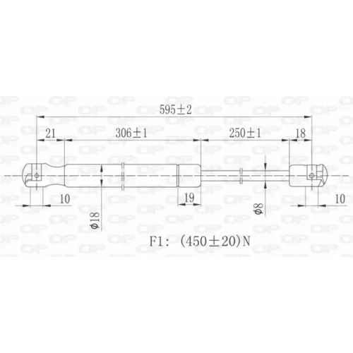 Plynová vzpera, kapota motora OPEN PARTS GSR6205.00