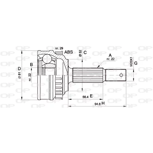 Sada kĺbov hnacieho hriadeľa OPEN PARTS CVJ5053.10