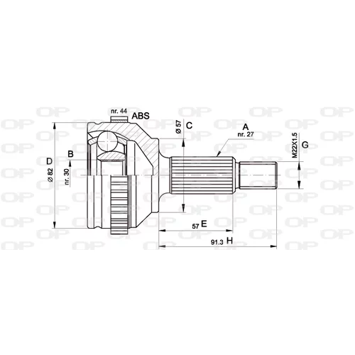 Sada kĺbov hnacieho hriadeľa OPEN PARTS CVJ5201.10