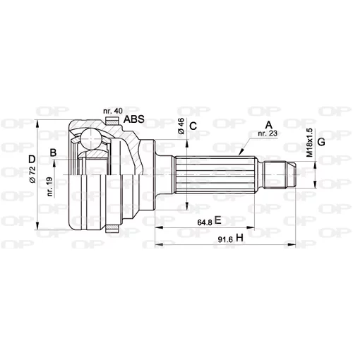 Sada kĺbov hnacieho hriadeľa OPEN PARTS CVJ5274.10