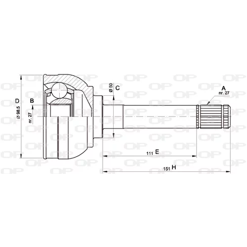 Sada kĺbov hnacieho hriadeľa OPEN PARTS CVJ5563.10