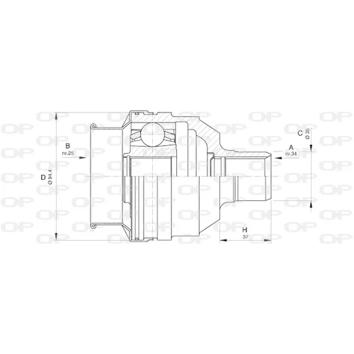 Sada kĺbov hnacieho hriadeľa OPEN PARTS CVJ5591.20