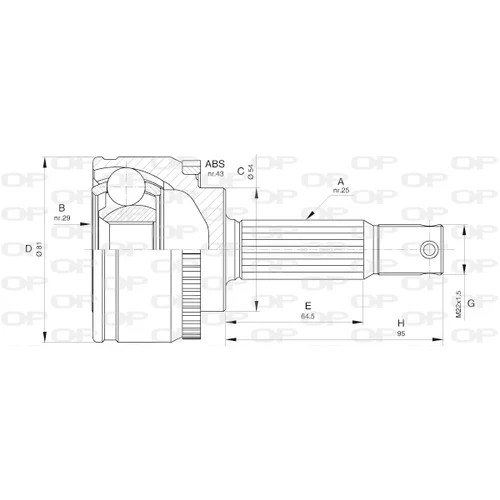 Sada kĺbov hnacieho hriadeľa OPEN PARTS CVJ5607.10