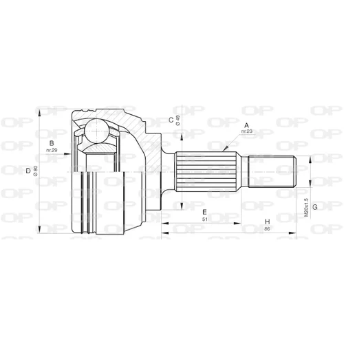 Sada kĺbov hnacieho hriadeľa OPEN PARTS CVJ5633.10