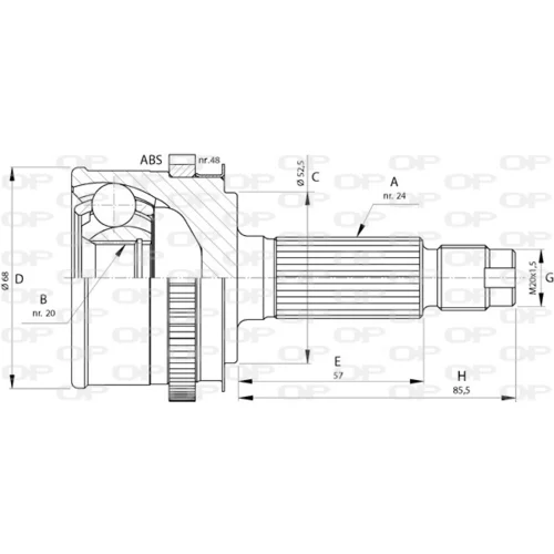 Sada kĺbov hnacieho hriadeľa OPEN PARTS CVJ5728.10