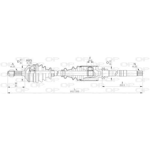 Hnací hriadeľ OPEN PARTS DRS6223.00