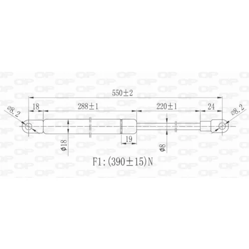 Pneumatická pružina, Batožinový/nákladný priestor OPEN PARTS GSR6012.00 - obr. 1