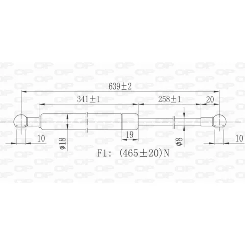 Pneumatická pružina, Batožinový/nákladný priestor GSR6132.00 (OPEN PARTS) - obr. 1