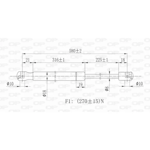 Plynová vzpera, kapota motora OPEN PARTS GSR6158.00