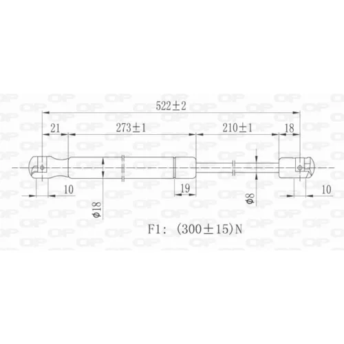 Pneumatická pružina, Batožinový/nákladný priestor OPEN PARTS GSR6360.00 - obr. 1