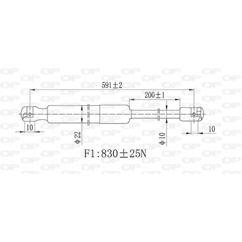 Pneumatická pružina, Batožinový/nákladný priestor OPEN PARTS GSR6513.00 - obr. 1