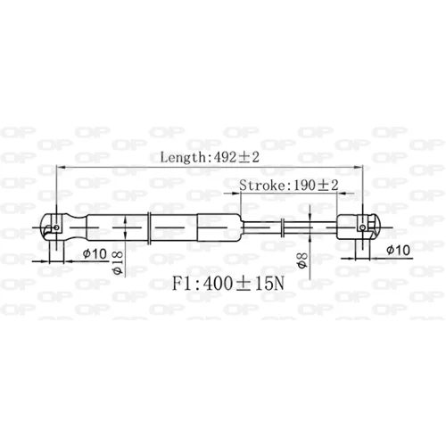 Pneumatická pružina, Batožinový/nákladný priestor OPEN PARTS GSR6542.00 - obr. 1