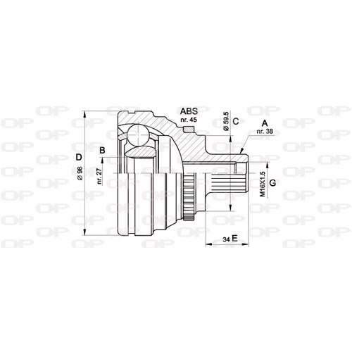 Sada kĺbov hnacieho hriadeľa OPEN PARTS CVJ5174.10