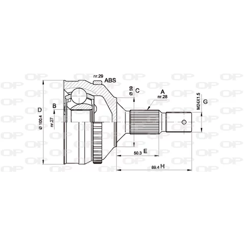 Sada kĺbov hnacieho hriadeľa OPEN PARTS CVJ5258.10