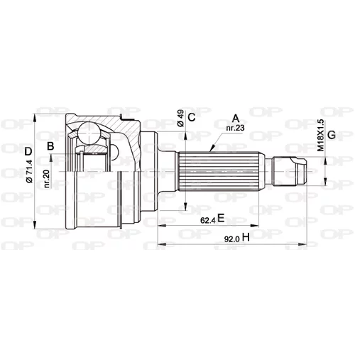 Sada kĺbov hnacieho hriadeľa OPEN PARTS CVJ5349.10