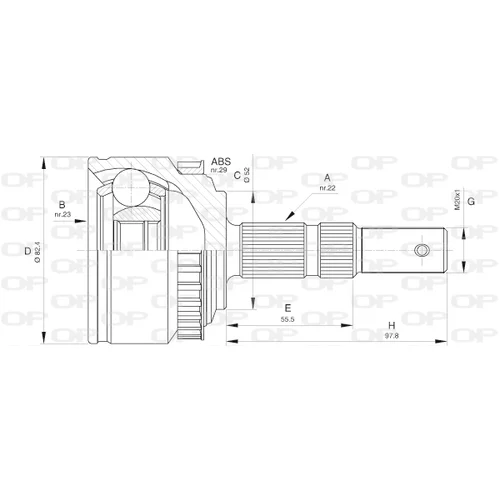 Sada kĺbov hnacieho hriadeľa OPEN PARTS CVJ5526.10