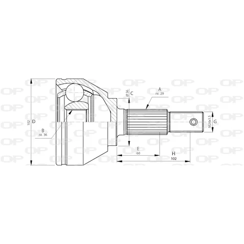 Sada kĺbov hnacieho hriadeľa OPEN PARTS CVJ5716.10