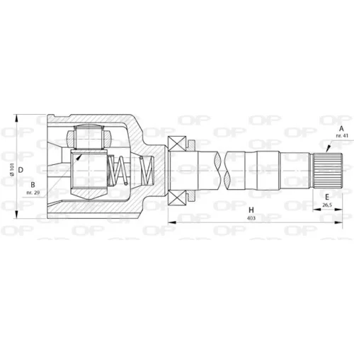 Sada kĺbov hnacieho hriadeľa OPEN PARTS CVJ5724.20