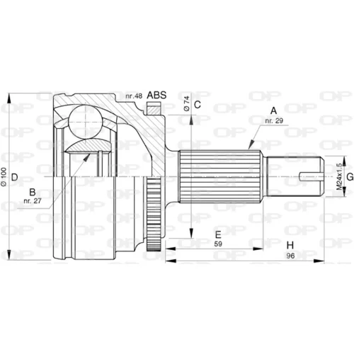 Sada kĺbov hnacieho hriadeľa OPEN PARTS CVJ5738.10