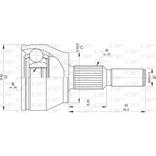 Sada kĺbov hnacieho hriadeľa OPEN PARTS CVJ5792.10