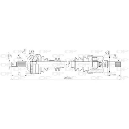 Hnací hriadeľ OPEN PARTS DRS6052.00