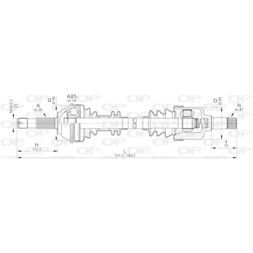 Hnací hriadeľ OPEN PARTS DRS6143.00