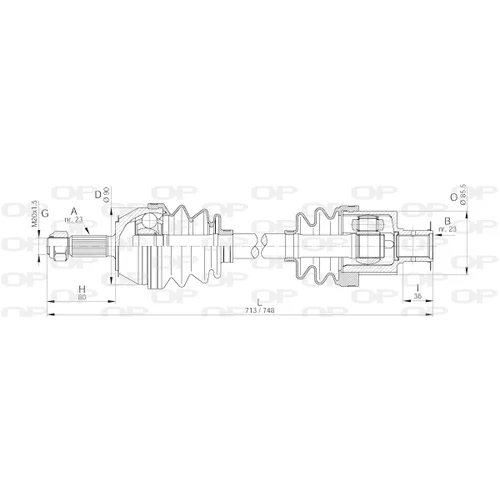 Hnací hriadeľ OPEN PARTS DRS6152.00