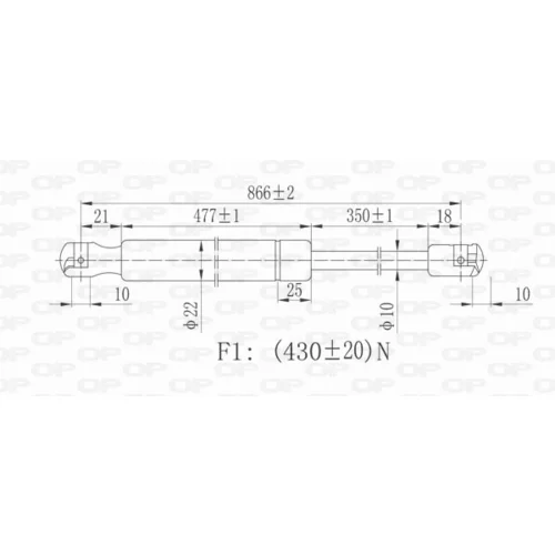 Pneumatická pružina, Batožinový/nákladný priestor OPEN PARTS GSR6037.00 - obr. 1