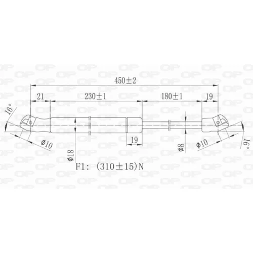 Pneumatická pružina, Batožinový/nákladný priestor OPEN PARTS GSR6139.00 - obr. 1