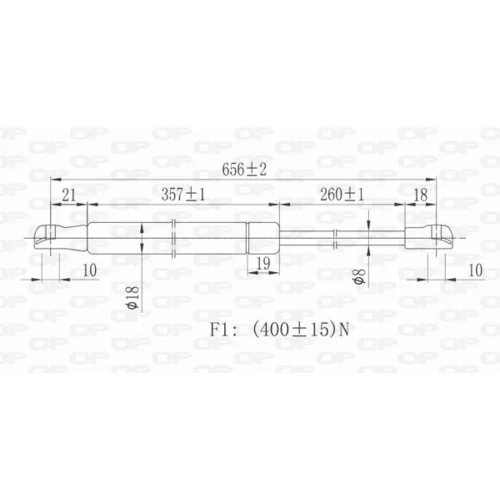 Pneumatická pružina, Batožinový/nákladný priestor OPEN PARTS GSR6162.00 - obr. 1