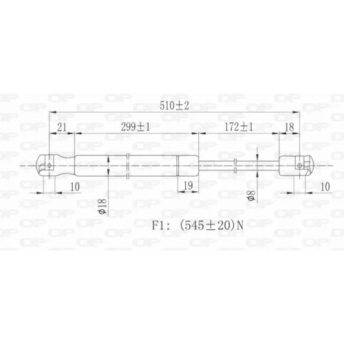 Pneumatická pružina, Batožinový/nákladný priestor OPEN PARTS GSR6274.00 - obr. 1