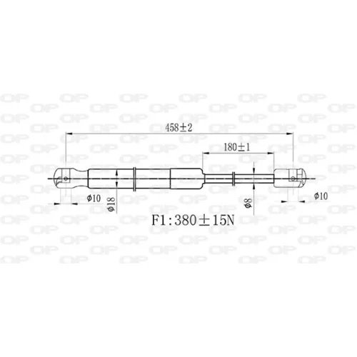 Pneumatická pružina, Batožinový/nákladný priestor OPEN PARTS GSR6498.00 - obr. 1