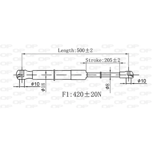 Pneumatická pružina, Batožinový/nákladný priestor OPEN PARTS GSR6568.00 - obr. 1